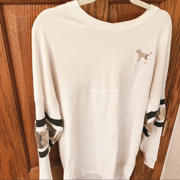 PINK Victoria’s Secret Varsity Ombré Bling Crew Size XS - Picture 4 of 13